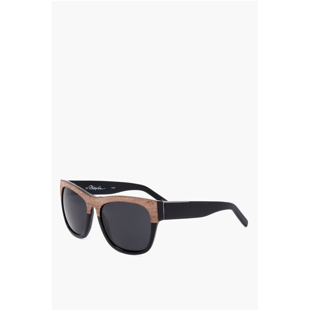 Linda Farrow Sunglasses Linda Farrow PHILLIP LIM Wayfarer Sunglasses with Wood Effect Detail