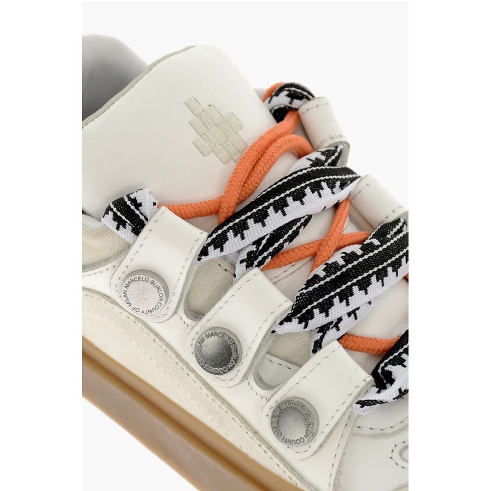 Marcelo Burlon Sneakers Marcelo Burlon Suede and Leather TICINELLA Low-Top Sneakers with Contrast S