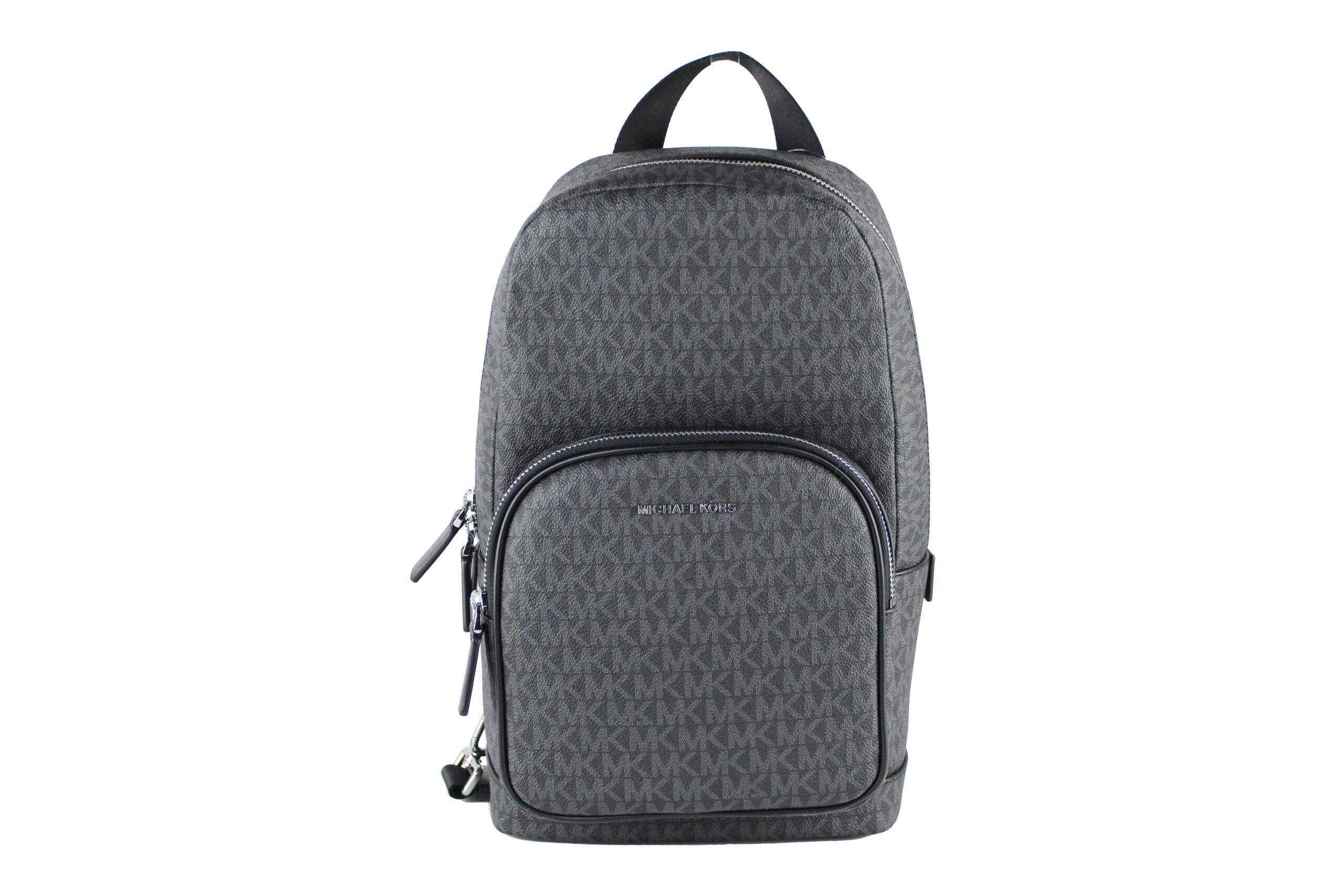 Michael Kors Backpacks Michael Kors Cooper Medium Black Signature PVC Sling Backpack