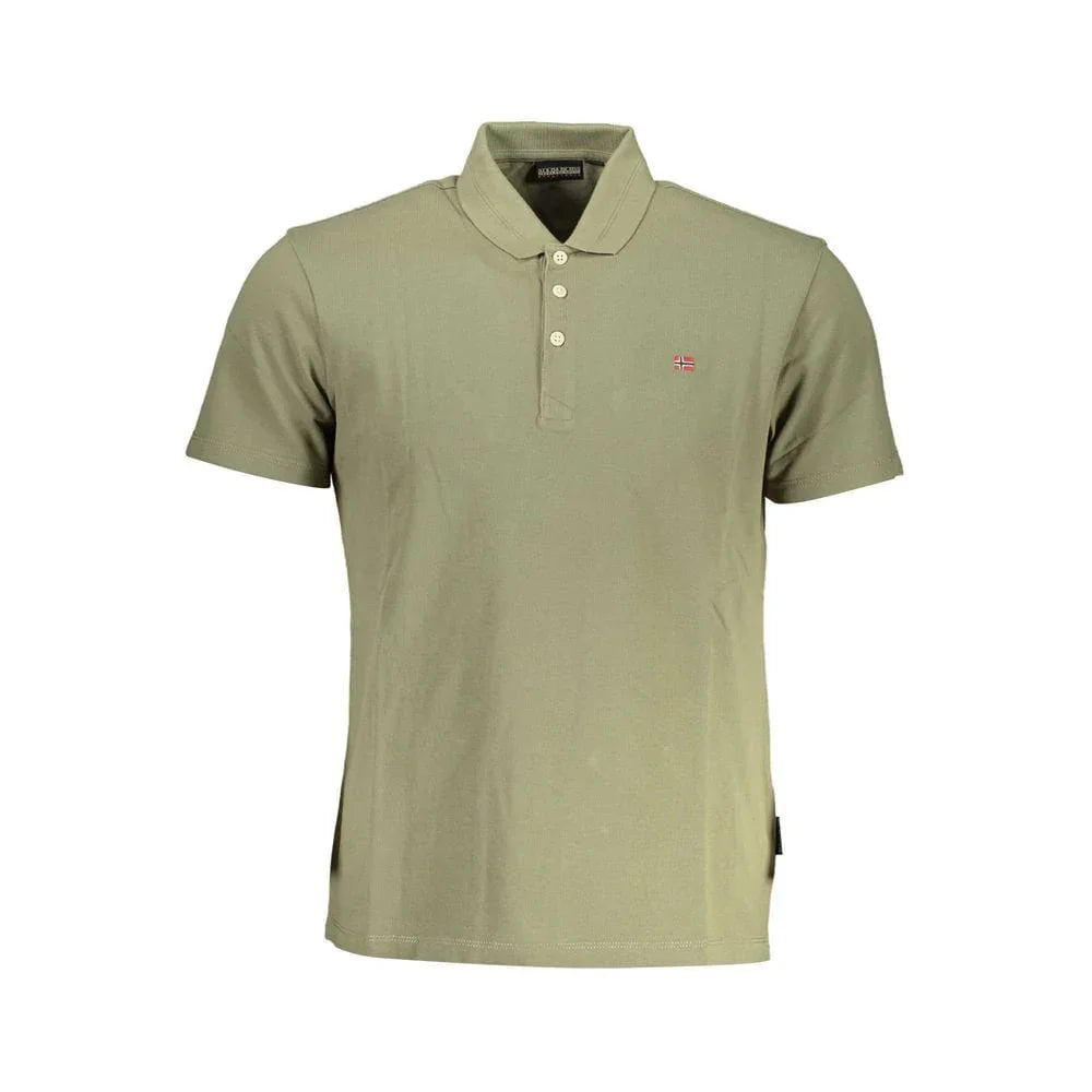 Napapijri Polos M Napapijri Green Cotton Mens Polo Shirt