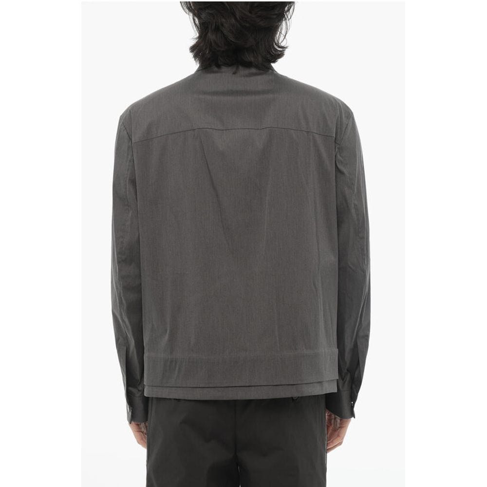 Neil Barrett Neil Barrett Solid Color Overshirt with Zip Closure