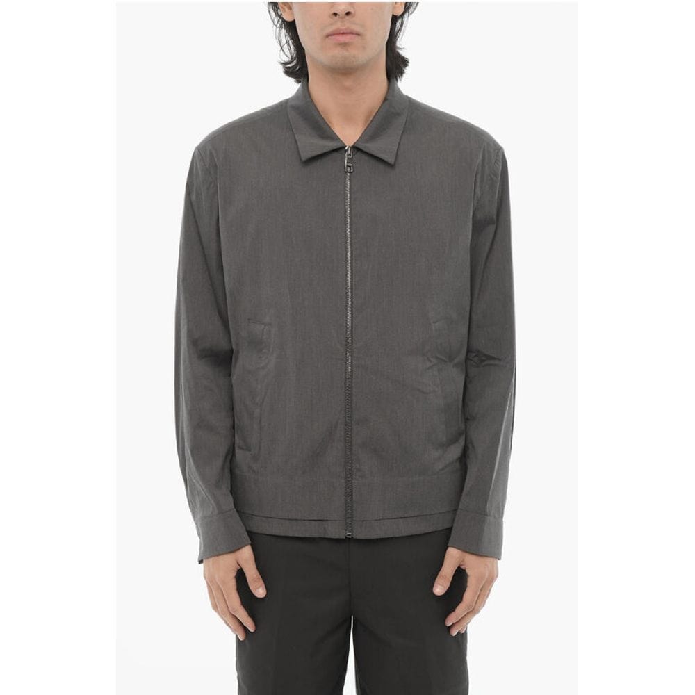 Neil Barrett Neil Barrett Solid Color Overshirt with Zip Closure