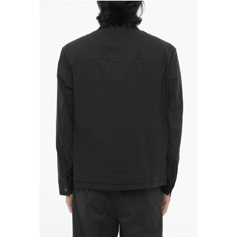 Neil Barrett L Neil Barrett Solid Color Overshirt with Zip Closure