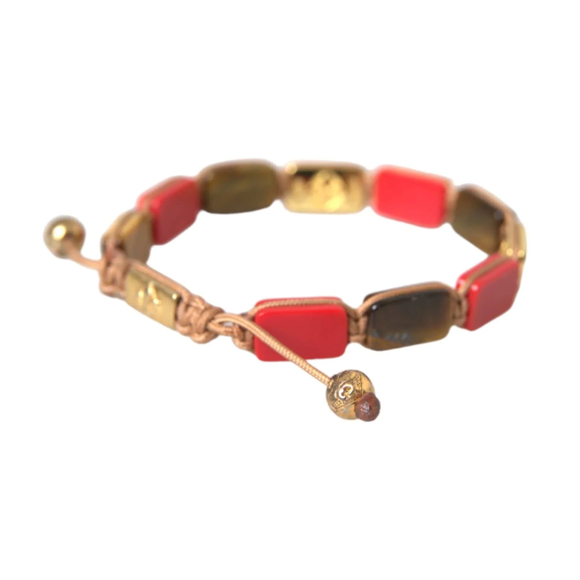Nialaya Bracelets L Nialaya CZ Tiger Eye Red Coral 925 Silver Men Bracelet