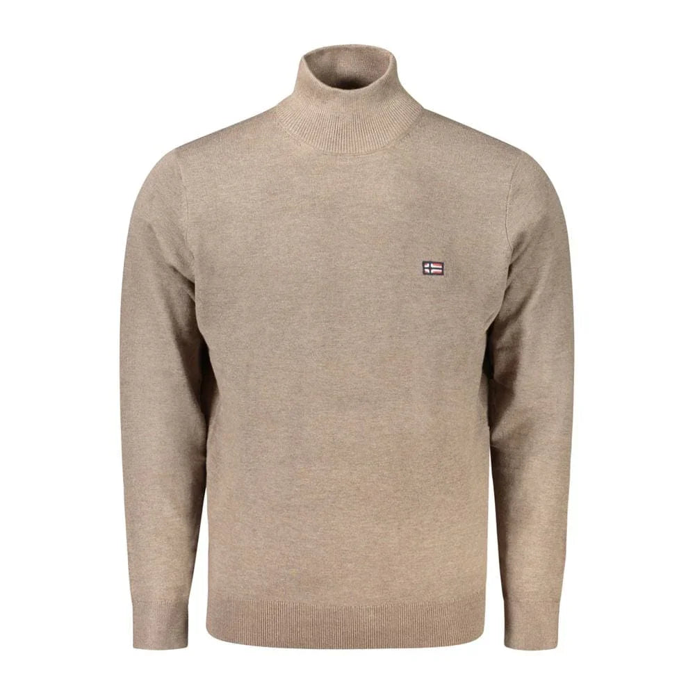 Functional Sweater Brown Polyester Sweater