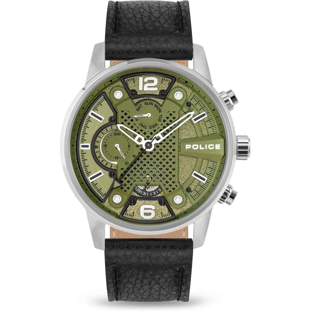 Police Police Black Leather Watch