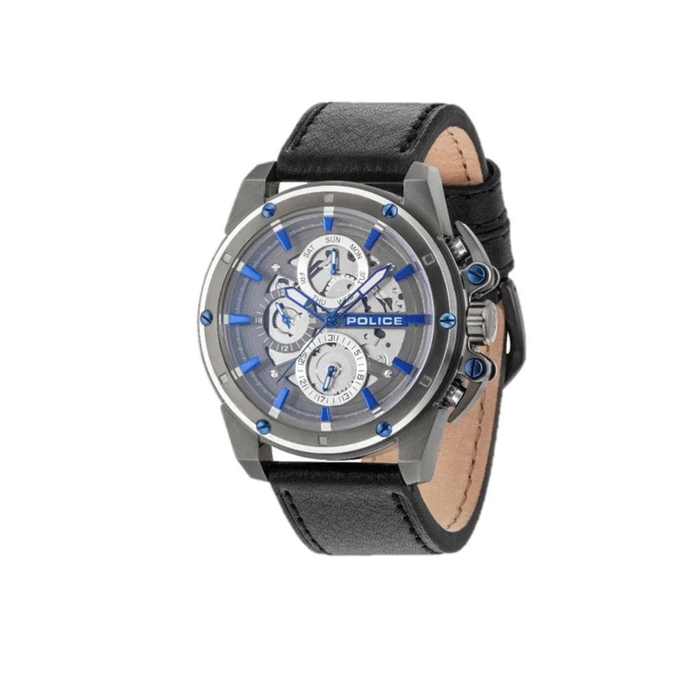 Police Watches Police Black Leather Watch