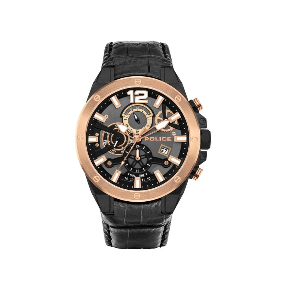Police Watches Police Black Leather Watch