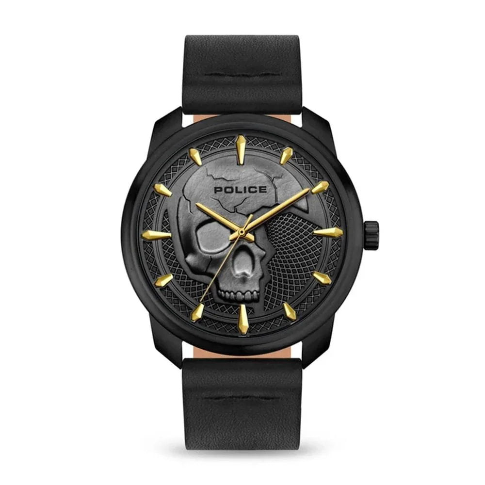Police Watches Police Black Leather Watch