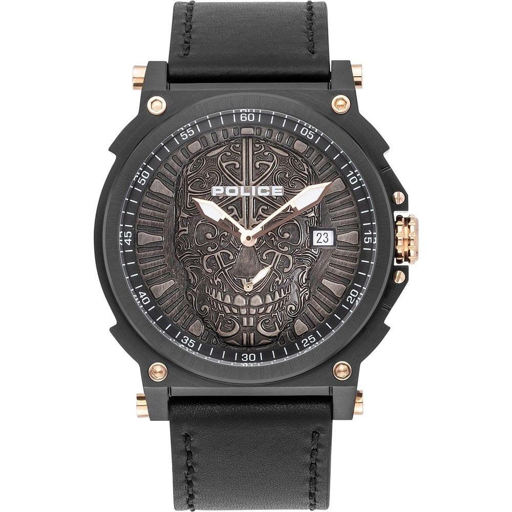 Police Watches Police Gray Leather Watch