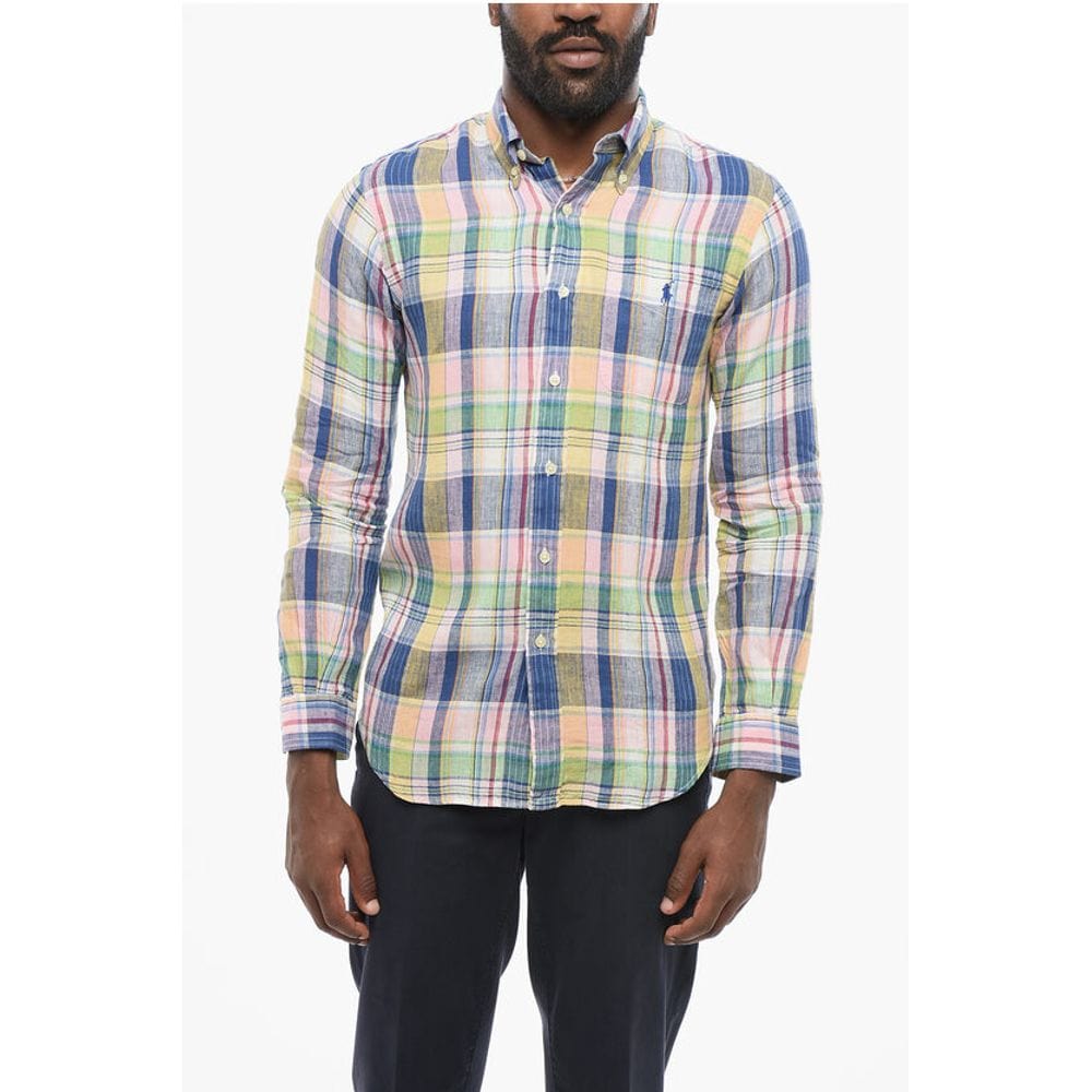 Polo Ralph Lauren Linen Shirts S Polo Ralph Lauren Button-down Plaid Linen Shirt