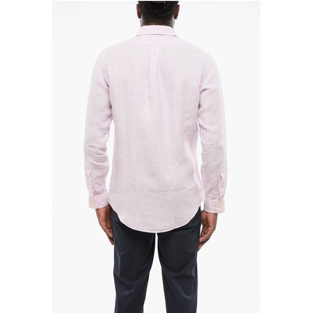 Polo Ralph Lauren M Polo Ralph Lauren Linen Slim Fit Shirt with Awning Stripe Motif