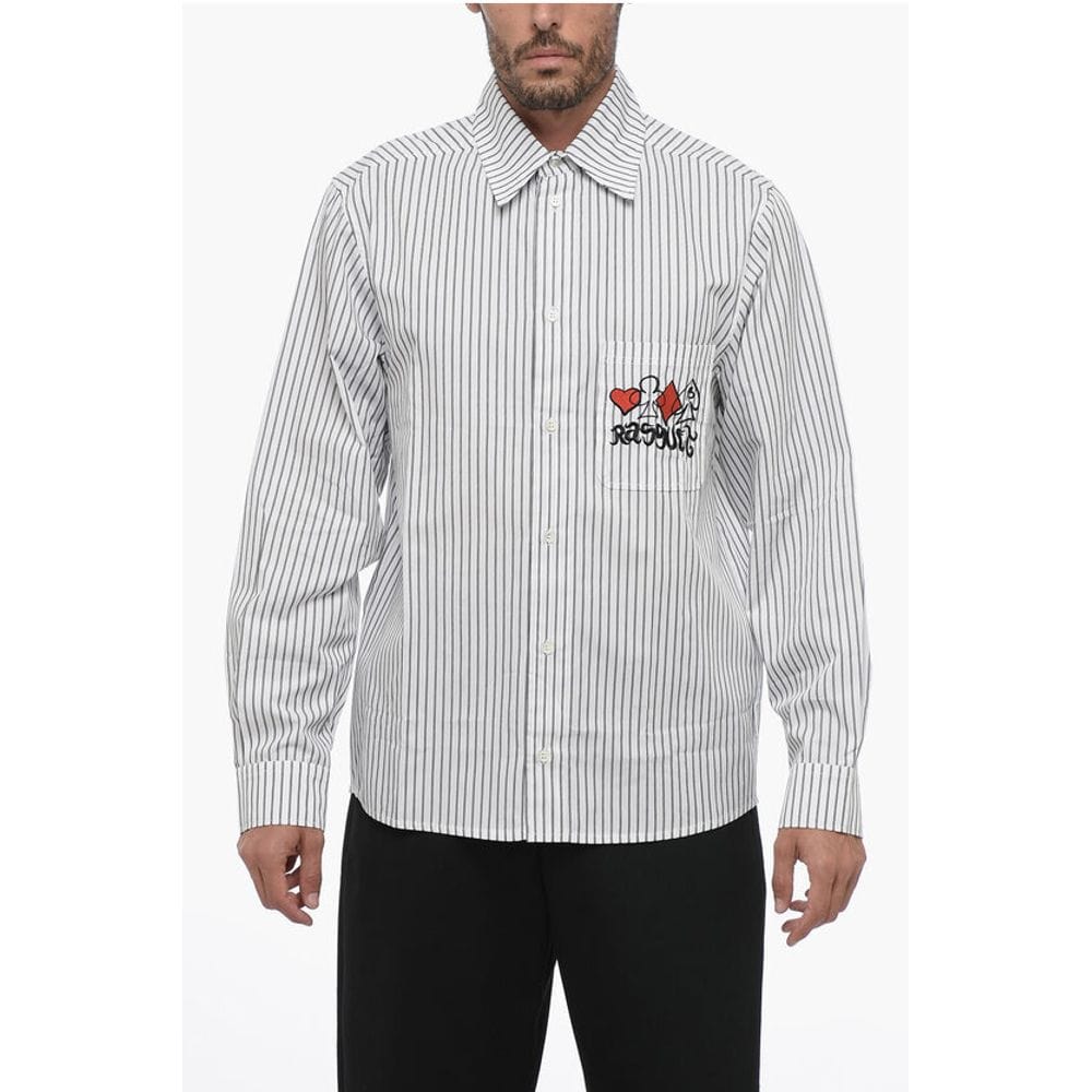 Rassvet S Rassvet Striped Shirt with Breast Pocket and Embroidery