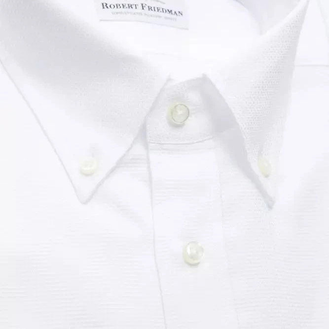 Robert Friedman Dress Shirts Robert Friedman White Cotton Men's Dress Shirt