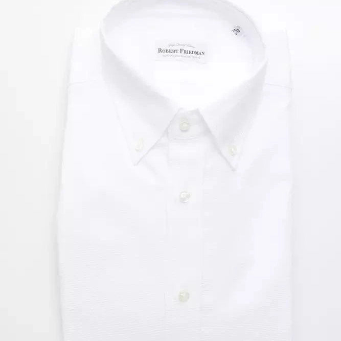 Robert Friedman Dress Shirts Robert Friedman White Cotton Men's Dress Shirt