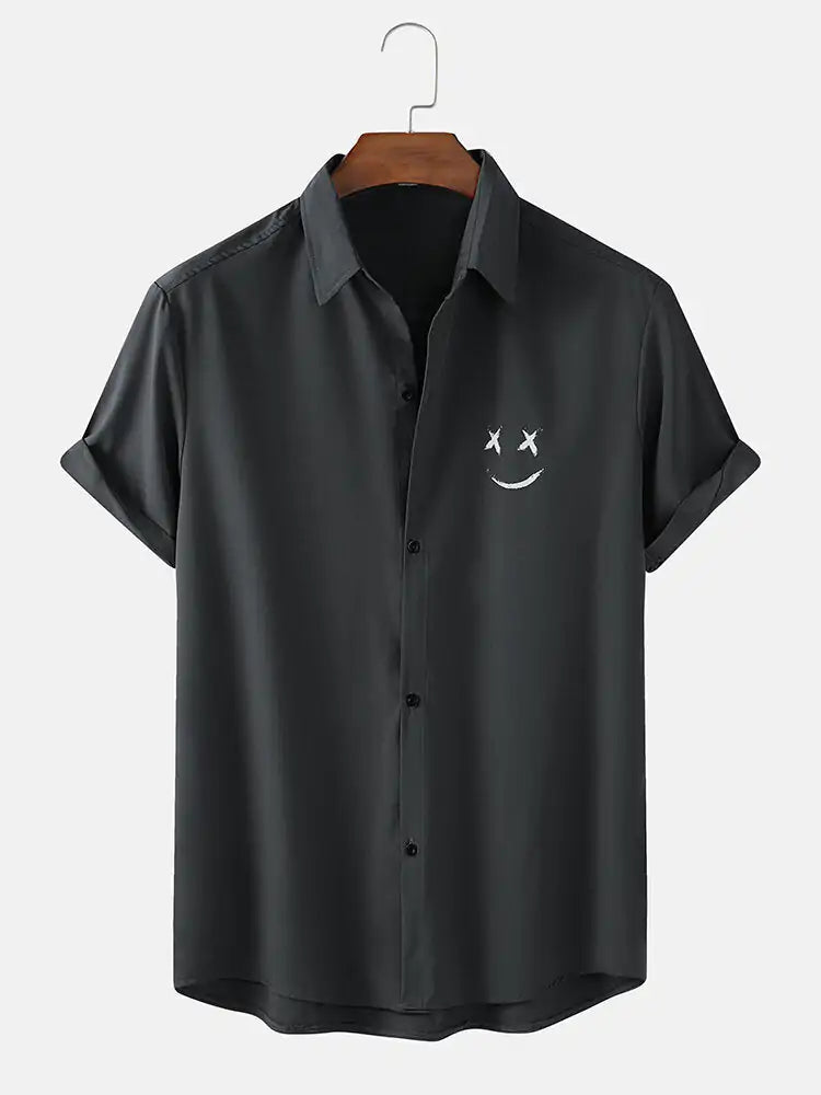 Men's Casual Button Up: Graffitti Smile