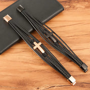 Cross Leather Bracelet