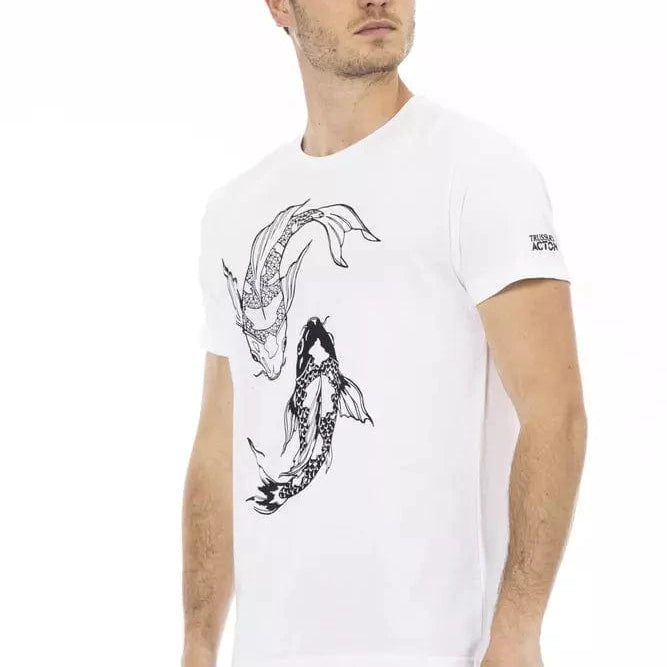 Trussardi Action M Trussardi Action Chic White Round Neck Cotton Tee