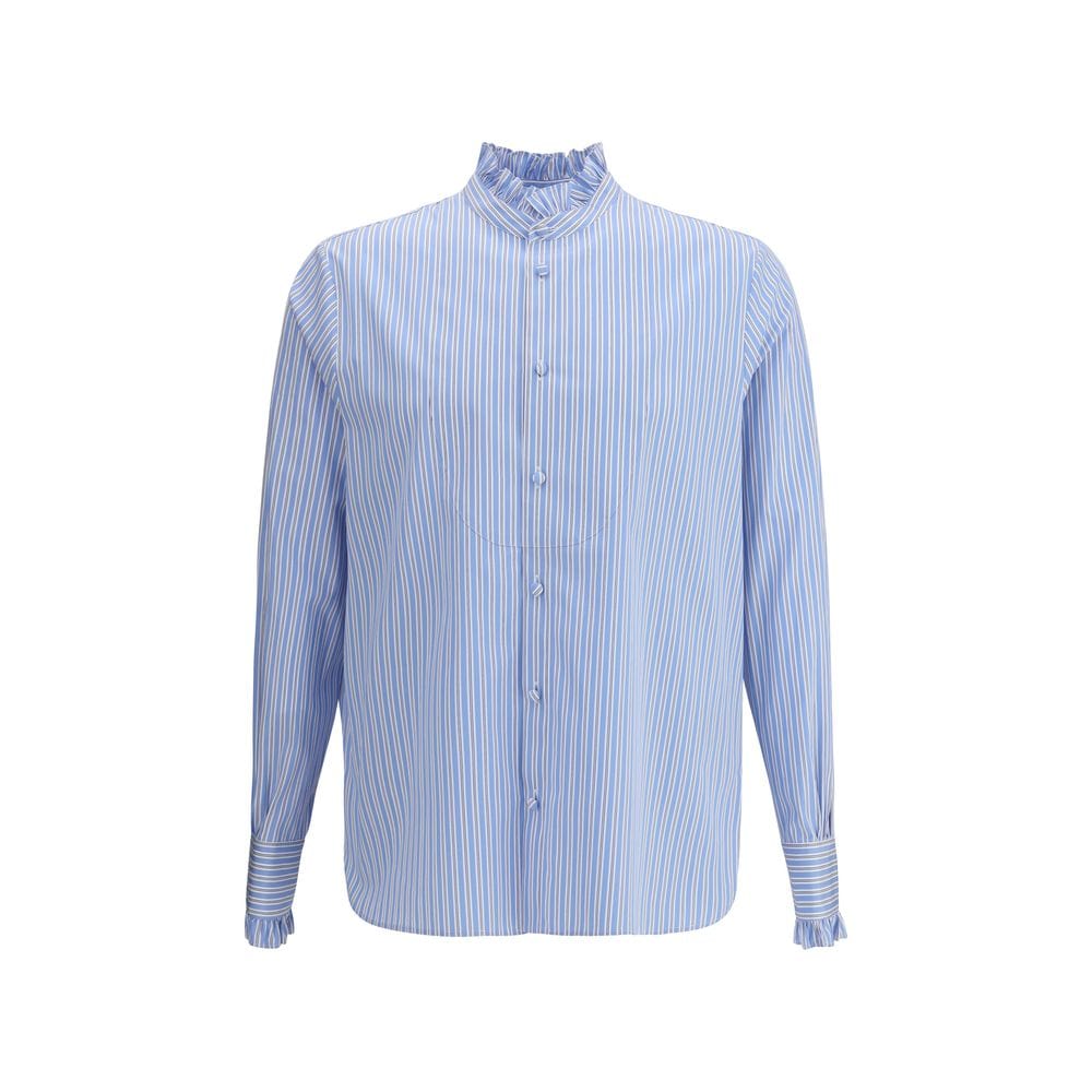 Valentino Valentino Striped plastron and ruffle Shirt