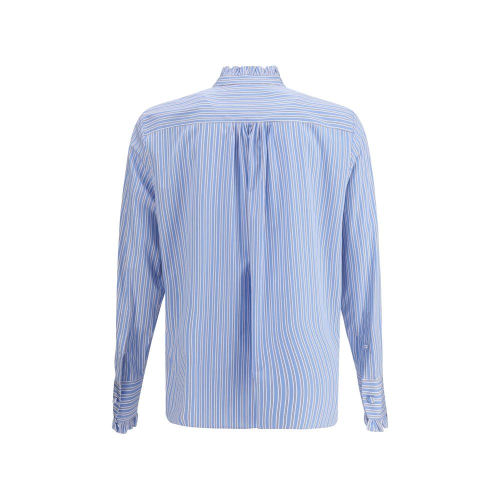 Valentino Valentino Striped plastron and ruffle Shirt