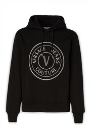 Versace Jeans Sweater Versace Jeans Stunning Hooded Black Cotton Sweatshirt
