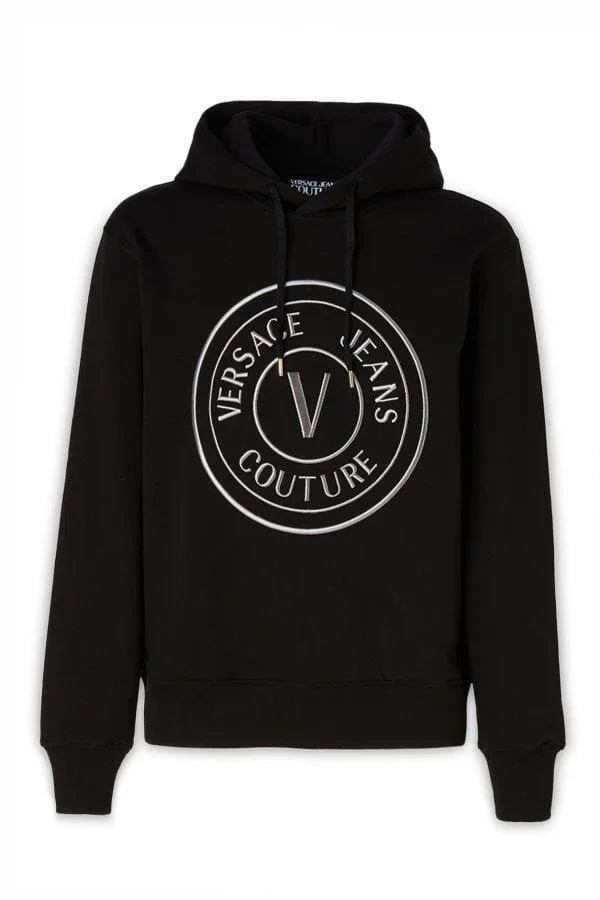 Versace Jeans Sweater Versace Jeans Stunning Hooded Black Cotton Sweatshirt