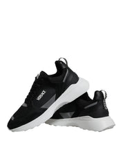 Versace Sneakers Versace Black Canvas Quad Fabric Medusa Low Top Sneaker Shoes