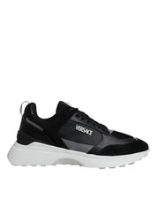 Versace Sneakers Versace Black Canvas Quad Fabric Medusa Low Top Sneaker Shoes
