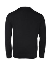 Versace Sweaters Versace Black Medusa Embroidery Crew Neck Pullover Sweater
