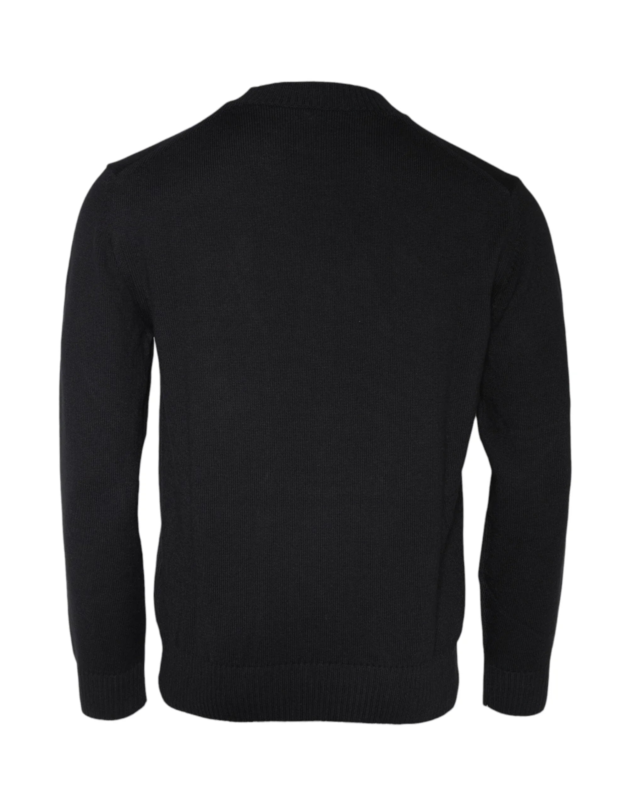 Versace Sweaters Versace Black Medusa Embroidery Crew Neck Pullover Sweater