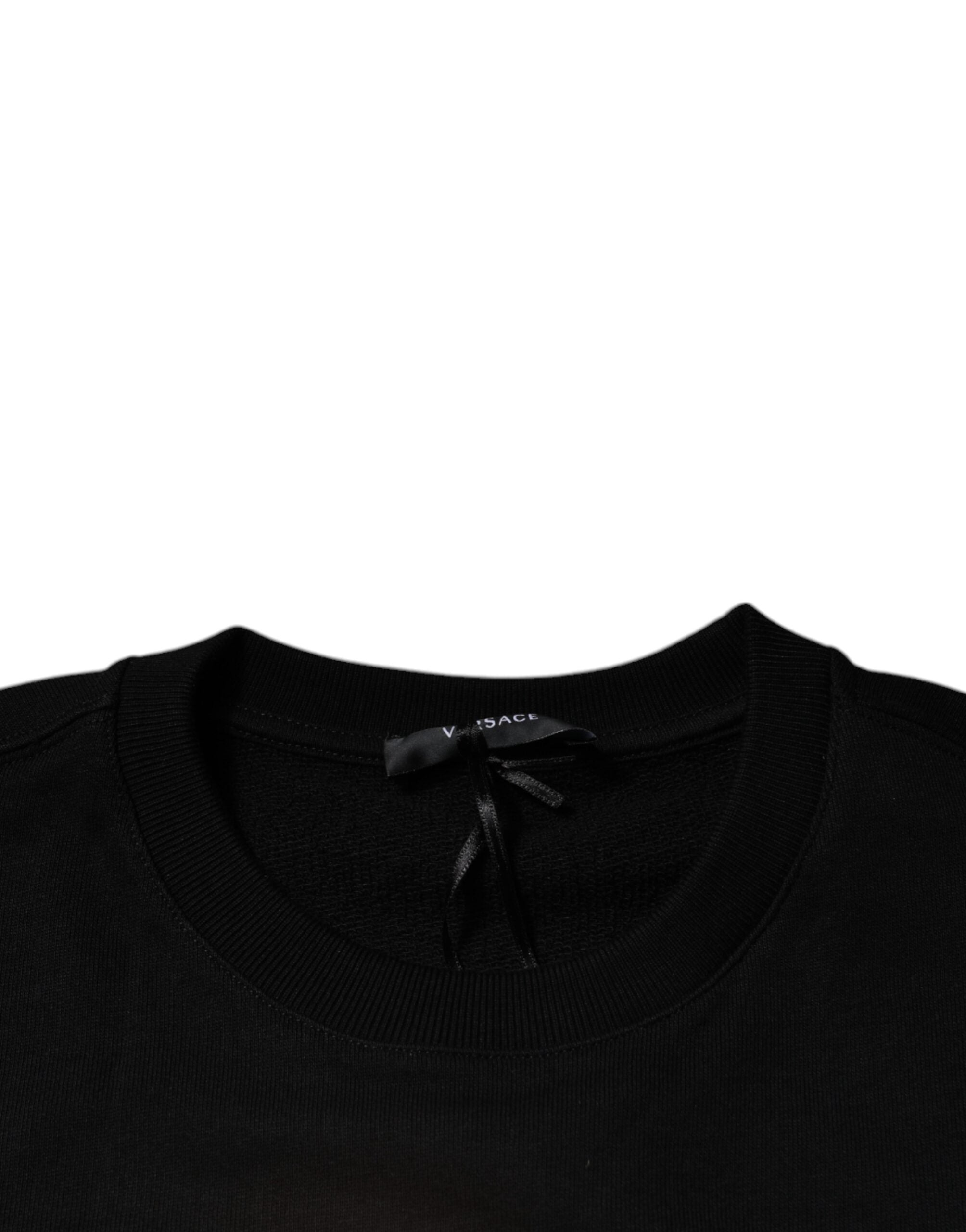 Versace Sweaters IT50 | L Versace Black Medusa Fleece Men Crew Neck Sweatshirt Sweater