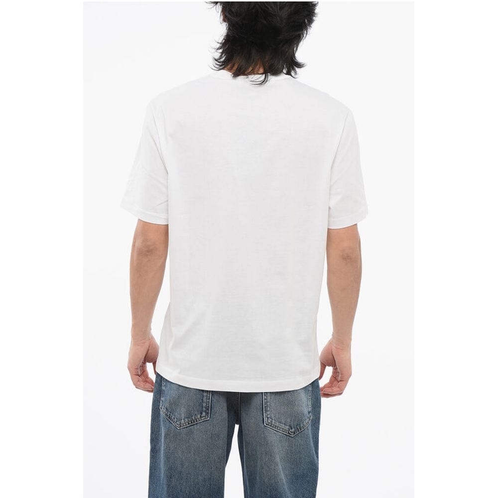 Versace L Versace Crew Neck Cotton T-Shirt with Embroidered Logo