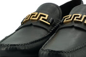 Versace Loafers EU39/US6 Versace Elegant Black Calf Leather Men's Loafers