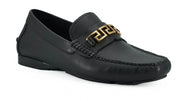 Versace Loafers EU39/US6 Versace Elegant Black Calf Leather Men's Loafers
