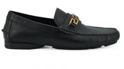 Versace Loafers EU39/US6 Versace Elegant Black Calf Leather Men's Loafers