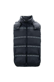Versace Formal Vests IT48 | M / Black Versace Elegant Black Logo Band Vest with Detachable Hood