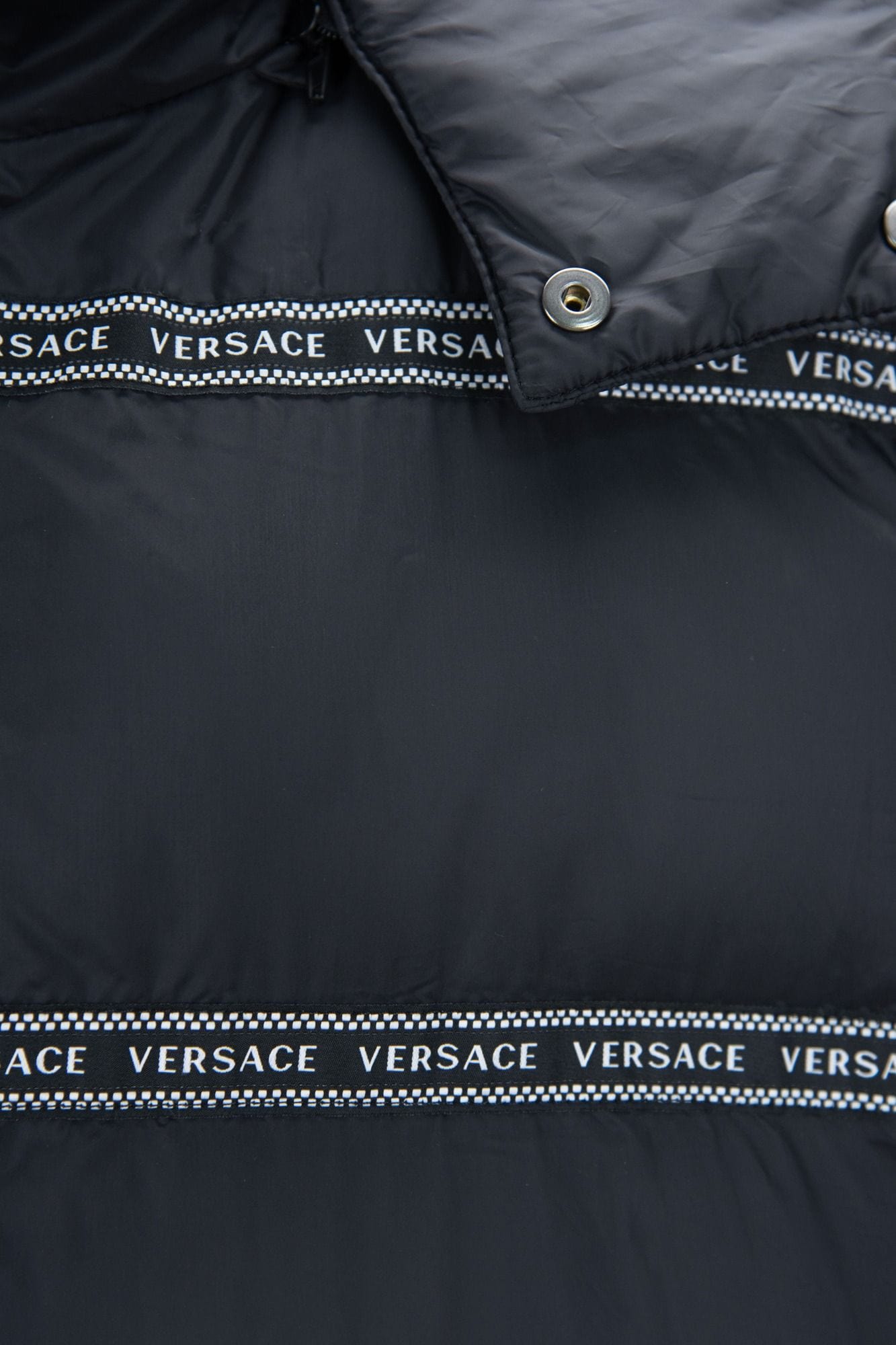 Versace Formal Vests IT48 | M / Black Versace Elegant Black Logo Band Vest with Detachable Hood