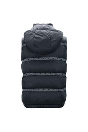 Versace Formal Vests IT48 | M / Black Versace Elegant Black Logo Band Vest with Detachable Hood