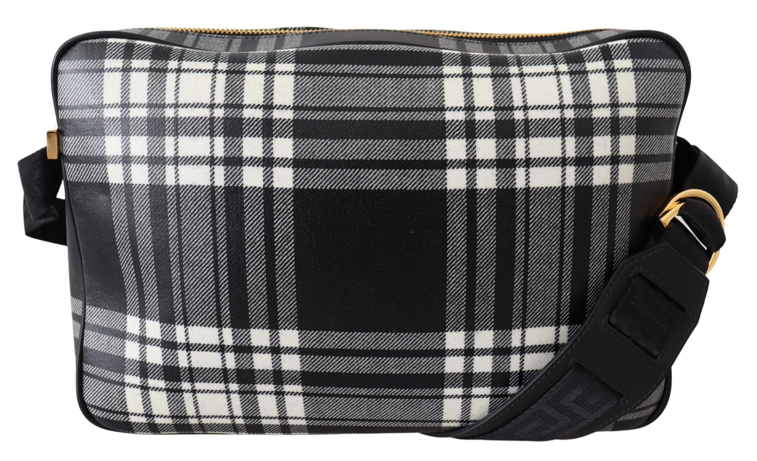 Versace Cross Body Bags Versace Elegant Grey Leather Crossbody Bag