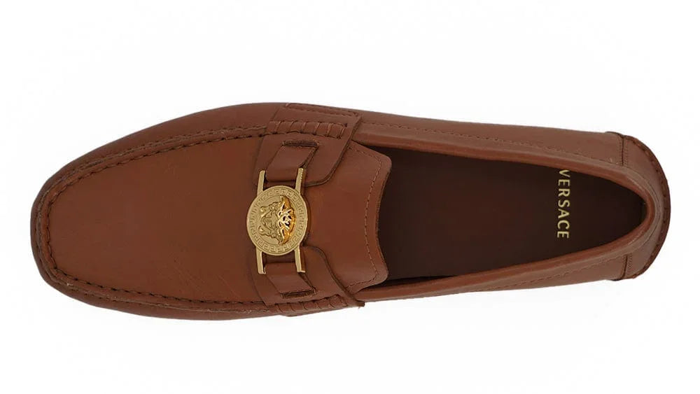 Versace Loafers Versace Elegant Medusa-Embossed Leather Loafers