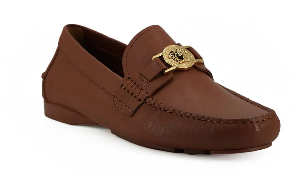 Versace Loafers Versace Elegant Medusa-Embossed Leather Loafers