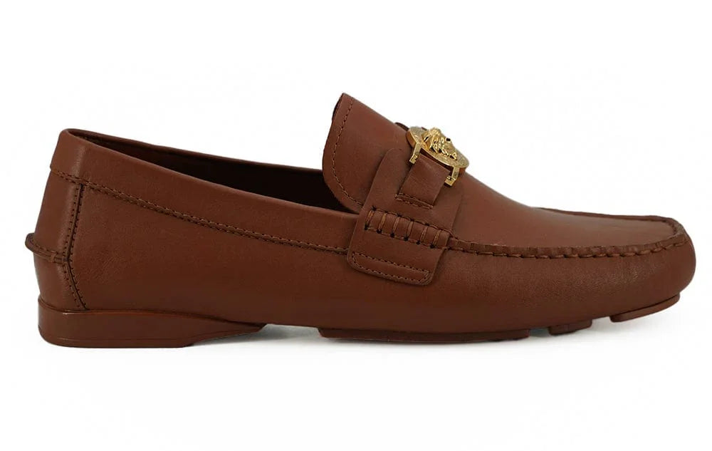 Versace Loafers Versace Elegant Medusa-Embossed Leather Loafers