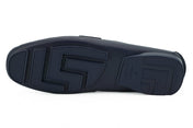 Versace Loafers Versace Elegant Navy Blue Calf Leather Loafers