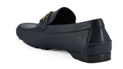 Versace Loafers Versace Elegant Navy Blue Calf Leather Loafers