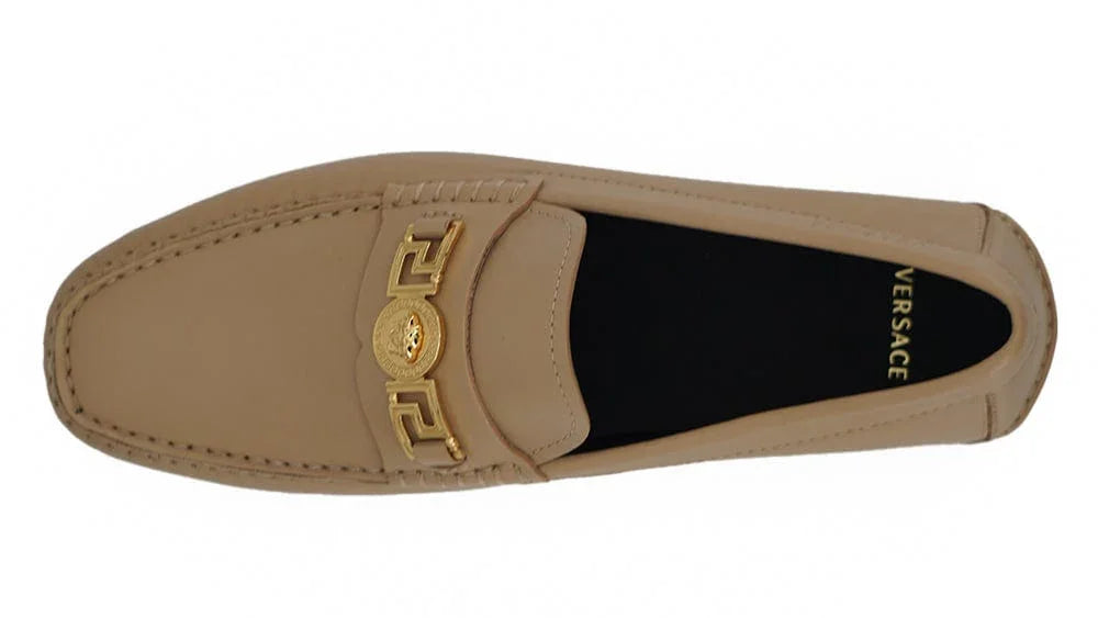 Versace Loafers Versace Exquisite Medusa Gold-Tone Leather Loafers