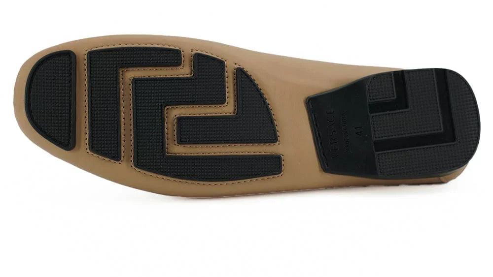 Versace Loafers Versace Exquisite Medusa Gold-Tone Leather Loafers