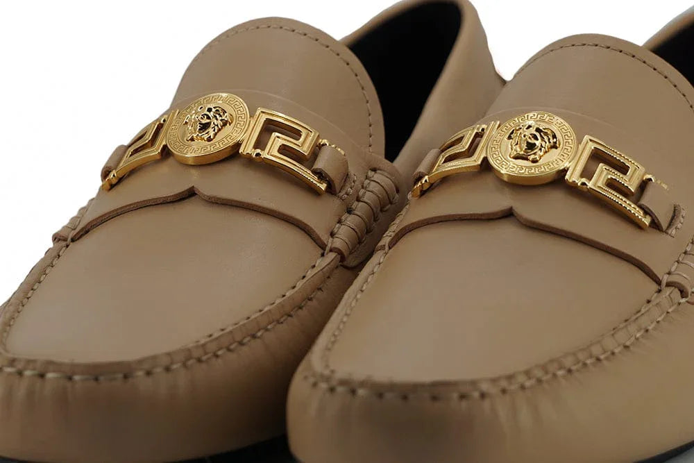 Versace Loafers Versace Exquisite Medusa Gold-Tone Leather Loafers