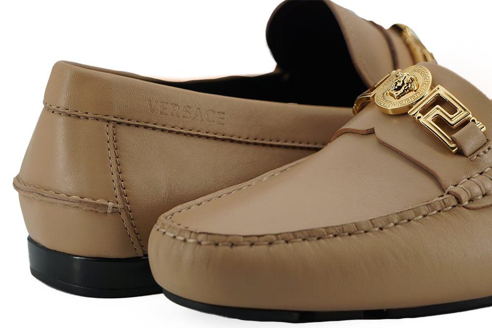 Versace Loafers Versace Exquisite Medusa Gold-Tone Leather Loafers