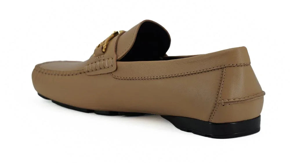 Versace Loafers Versace Exquisite Medusa Gold-Tone Leather Loafers