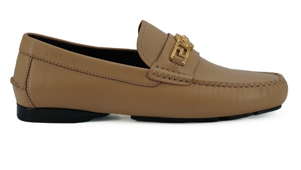 Versace Loafers Versace Exquisite Medusa Gold-Tone Leather Loafers